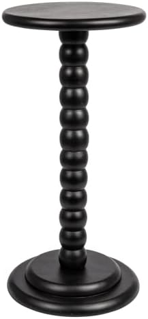 Mesa lateral de coquetel de pedestal empilhada, preto