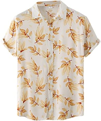 ZDFFER Mens Hawaiian Shirts Ponto de onda Impressão de manga curta Buttton Down Down Downs Beach Casual Summer Turn Down