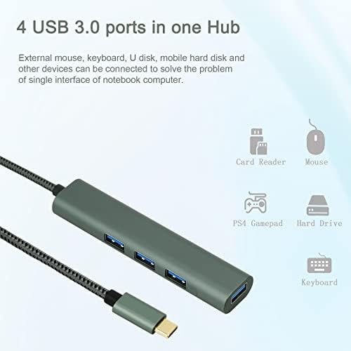 USB-C Hub 4-1-1-Expandor de dados portáteis Ultra Slim para conectividade aprimorada em todos os seus dispositivos-Mantenha-se conectado