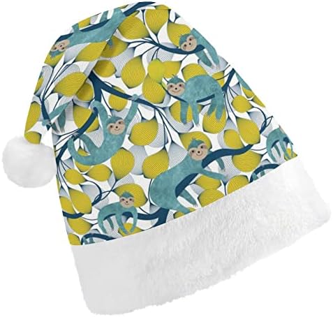Sloths in Action Christmas Hat Hat Soft Pray Cap Beanie Funny para Festa Festiva de Ano Novo de Natal