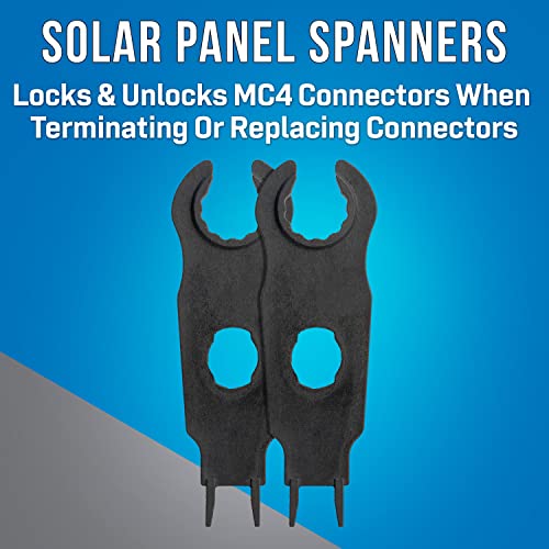 Jonard Tools SPK-100 Kit de ferramentas de crimpagem de painel solar para contatos do conector MC3 e MC4 com spanseadores incluídos e chaves de fenda isoladas