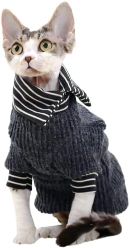 Roupas de gato de gato de gato sem pêlos de pêlos de cabelos, roupas de gatos usam roupas de malha de malha macia de malha de malha de malha