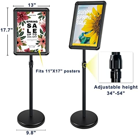 Suporte de pôster mútuo suporte de suporte de suporte ajustável piso de pedestal sinalizador de sinal vertical e horizontal