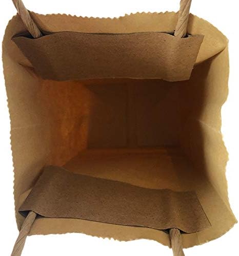 Sacos de papel JSF Kraft com alça de 50 sacos de papel reciclável de 50 pacotes de papel de papel de tamanho pequeno ideal