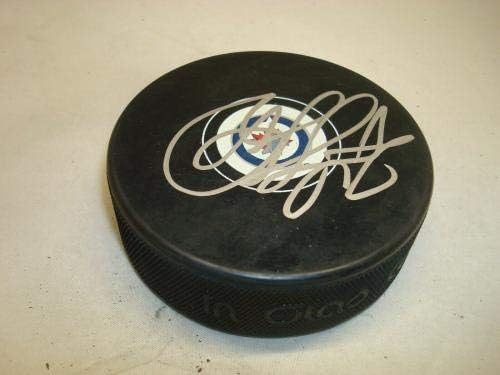 Alexander Burmistrov assinou o Winnipeg Jets Hockey Puck autografado 1D - Pucks autografados da NHL