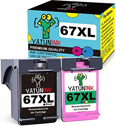 Yatunink Remanufacused 67xl Tink Cartuction Substituição para HP 67 XL Cartucho de tinta em cor preta para HP DeskJet