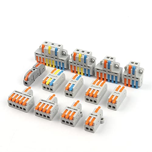 5pcs Connector de fio compacto universal Splitter Splitter Bloco de emenda elétrica de cabo elétrico para 28-12awg Pequenos
