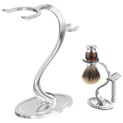 Suporte de linkea barbeador, suporte de escova de barbear em aço inoxidável com base não deslizante, organizador de kit