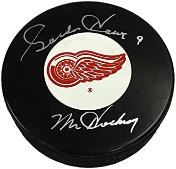 Gordie Howe assinou Detroit Red Wings Puck Sr. Hockey - Pucks autografados da NHL