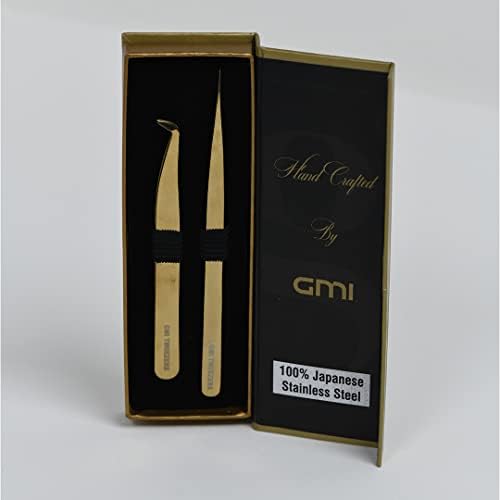 2pcs preto em forma de ouro em forma de ouro em forma de ouro para extensão de cílios para cílios - Tweezers de precisão de aço inoxidável para volume e cílios clássicos - kit de extensão de cílios falsos.