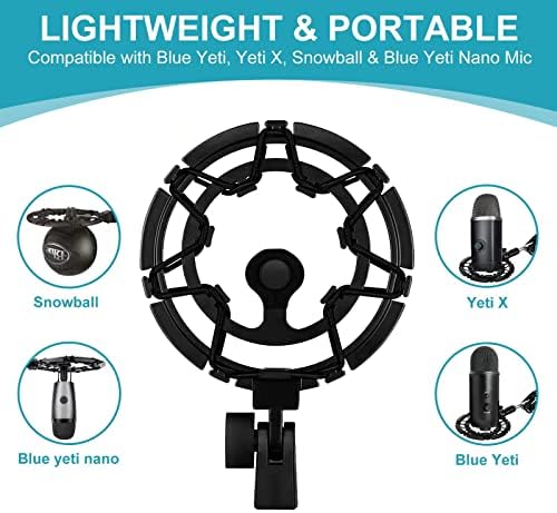 Suuntok azul yeti choque de montagem antivibração correspondente ao suporte de boom compatível com azul yeti, yeti x,