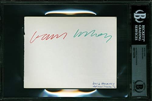 David Hockney Artista Authentic assinado 4.25x5.5 Cartão de índice laje Bas autografado
