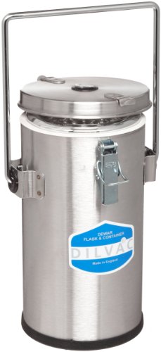 Scilogex Boca larga Dilvac Aço inoxidável Frasco de dewar revestido para nitrogênio líquido, gases liquificados e gelo seco, com lâmpadas