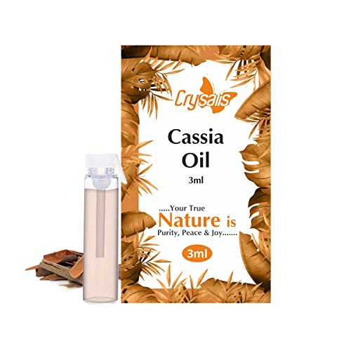 Óleo Crysalis Cassia | de óleo essencial não diluído e não diluído para o óleo orgânico para pele e cabeceira | óleo de grau