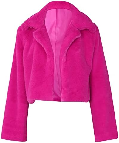 Jaquetas de colheita sexy para mulheres inverno quente lã Fuzzy Outerwear