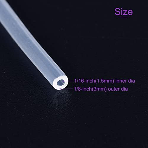 DMIOTECH 1/16 ID 1/8 OD 3,3 pés de tubo de silicone de silicone transparente Tubulação de silicone para bomba de ar de água