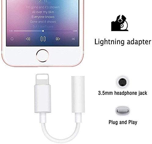 [Apple MFI Certified] 3 Pacote Lightning a 3,5 mm Adaptador de tom de fone de ouvido, iPhone a 3,5 mm ADAPTER AUX ADAPTER DONGLE CONVERSOR Adaptador de fone de ouvido para iPhone 13 13 Pro 12 11 xr xs x 8 7 ipad