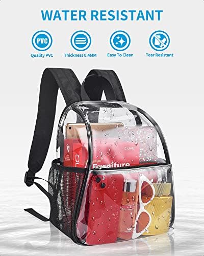 Clear Backpack Stadium Aprovado 12x12x6 Backpack de serviço pesado transparente com o Ipad Compartment Clear Mini Backpack