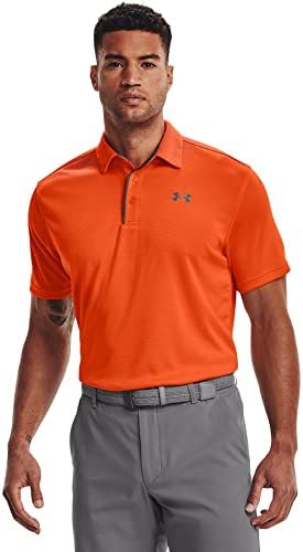 Under Armour Men's Tech Golf Polo, Team Orange /Graphite, 3x-Large all