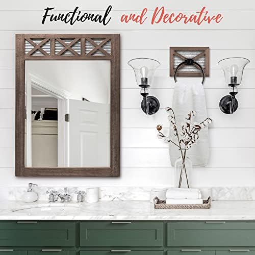 Autumn Alley Farmhouse Bathroom Mirror - Rustic Mirror - Vanidade, banheiro e espelho de quarto Decoração de parede de parede