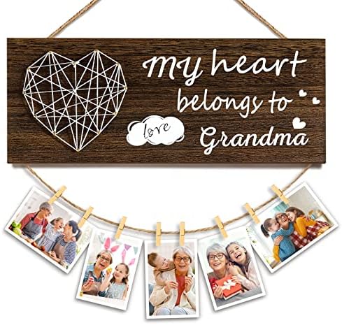 Matiugod Grandma Gifts Picture Mold, presentes do dia das mães para a avó de neta e neto, netos com moldura de quadro de quadros para o dia das mães do dia das mães Ação de Graças de Ação de Graças