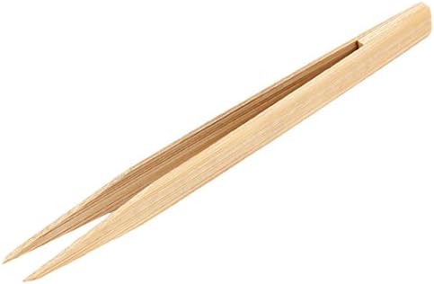 Uxcell Wood Color Bamboo Anti-estático ponta-estática Tweezer reto