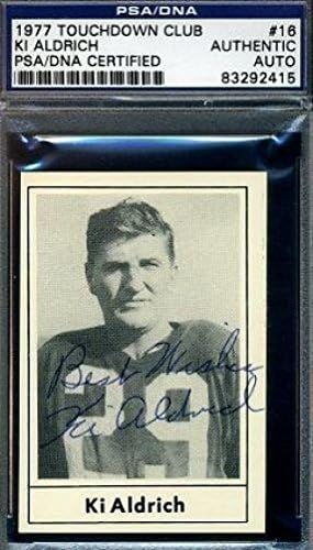 Ki Aldrich D.83 assinado 1977 Conjunto de touchdown Break PSA/DNA Autograph Certed - Cartões vintage cortados pelo futebol