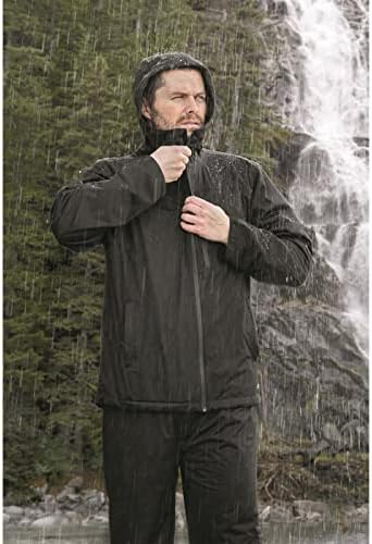 Guia Gear Gear Men Strelch Water impermeabilizada com capuz, respirável leve para caminhada de pesca acampando ao ar livre