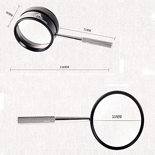 Linente para leitura Lineca de lupa HD Melhor ajustável para hobby 5x Multímblula de mão com alça de madeira e lente de vidro, para leitura, reparo de jóias, inspeção, degeneração do ULAR, hobby