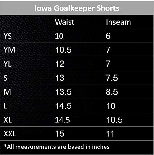 Selecione Kids Iowa goleiro shorts, preto, juventude grande