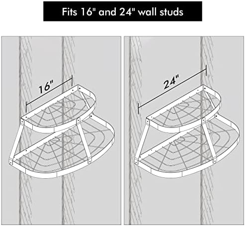 KES 27,5 polegadas montadas na parede da rack, rack de panela suspensa de 2 camadas para vasos e frigideiras, design clássico de semi-círculo, preto, kur502s70b-bk
