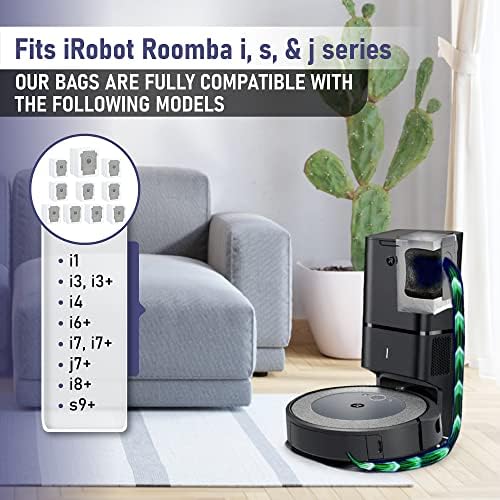Sacos de vácuo de 10 pacote brilhantes compatíveis com as bolsas iRobot Roomba I & S & j, substituto para o iRobot Roomba i1+ i3+ i4+ i6+ i7+ i7plus j7+ i8+ s9+ sacos de descarte de sujeira automática
