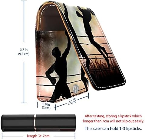 Mini estojo de batom com espelho para bolsa, Boxing Race Portable Case Holder Organization