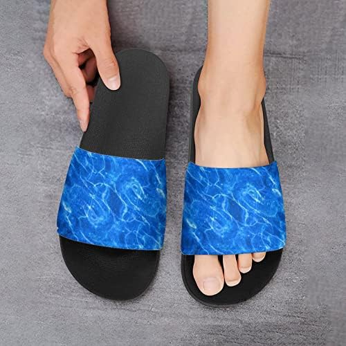 Água transparente azul de WeedKeycat com ondas chinelos de chinelos em casa sandálias de chuveiro sem escorregamento