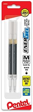 Tinta Pentel Refil para Energel e Lancelot Gel Pen, Tip metal, tinta preta, 2 pacote