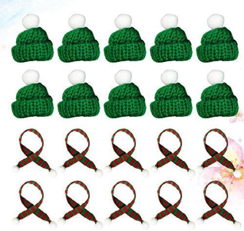 Genérico 20pcs mini cachecol de natal e mini chapéus de santa pequenos lenços de malha de natal lollipop chapéus de natal