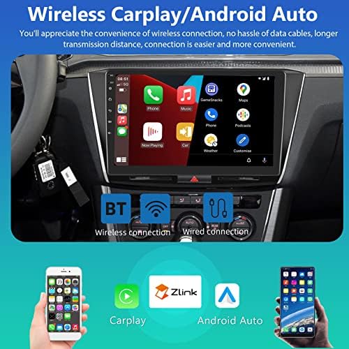 2+32g estéreo de carro duplo com carro sem fio CarPlay Android Auto, rádio do carro Bluetooth de 9 polegadas de tela sensível