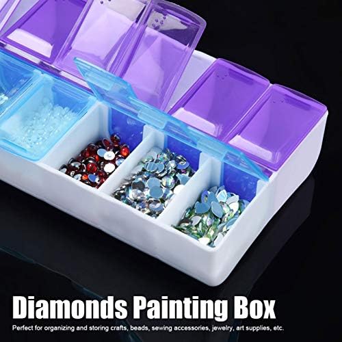 3pcs 14Slots Bordados de diamantes caixas de pintura de diamantes Bordado Bordado de unhas Acessório Caixa de armazenamento