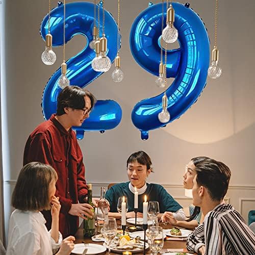 XLOOD Número 40 Balões de balão de 32 polegadas Alfabeto 40 Balões de aniversário Digit 40 Balões de hélio grandes balões para festas de aniversário Supplies Bachelorette Bachelorette Chuveiro de noiva, Blue Número 40º