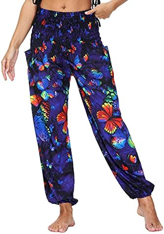 Miashui Leopard Yoga Pants for Women Scrunch Butt Casual Mulheres Loja de ioga calças casuais calças de ioga bolsos
