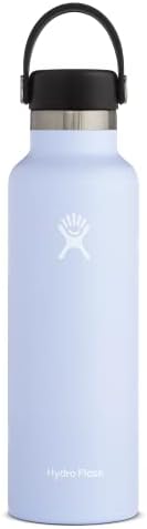 Flask Hydro 21 oz. Garrafa de água - aço inoxidável, reutilizável, a vácuo isolado com tampa de boca de boca padrão, neblina