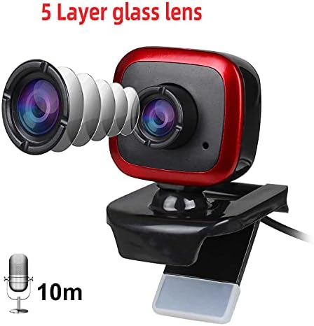 Webcam USB com microfone, câmera USB Camera Smart Full HD Webcam, Microfone de correção de 30 fps ajustável e com pouca luz