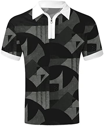 2023 Novo masculino Summer Digital 3D Impressão Fashion Poster de lapela Zipper curta camisa de camisa de camisa Top Top Blouse
