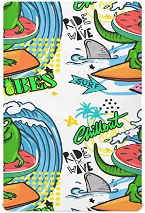 Umiriko Surfing Dinosaur Dino Pack n Play Baby Play Playard Sheets, Mini Crib Sheet para meninos Capas de Meninas de Meninas 20246263