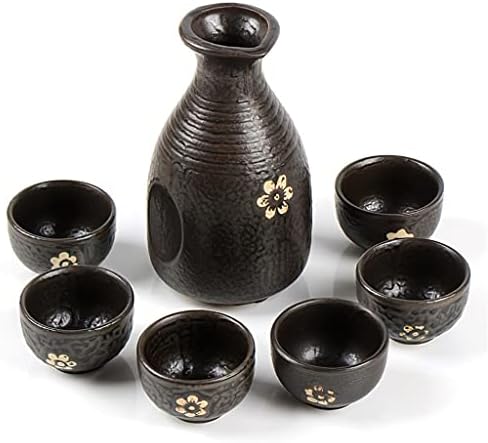 Slatiom Ceramics Pote de vinho Copo japonês de ouro preto de ouro 300 ml de saquê de água de água decoração de barras domésticas suprimentos