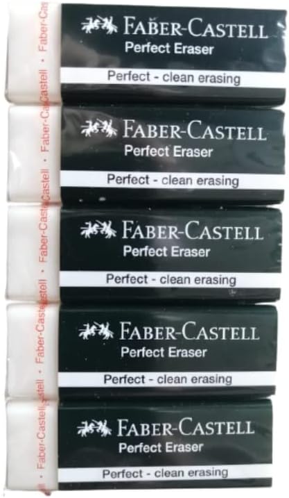 Faber-Castell Extra Mac Soft Grande A borracha de lápis branca Conjunto, Livre de poeira Excelente apagamento limpo para