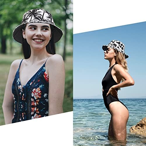 Chapéu de balde uttpll para homens homens impressão reversível upf 50+ chapéu de sol para mulheres adolescentes casuais viagens de praia chapéu de pescador boné