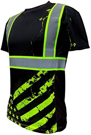 SafetyShirtz SS360 Stealth American Grit T -shirt - Black - Visibilidade aprimorada
