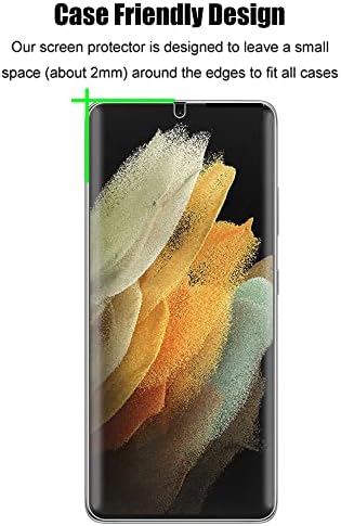 [3+3 pacote] Compatível com Samsung Galaxy S21 Protetor de tela Ultra 5G, filme flexível de TPU e lente de câmera, compatível com impressão
