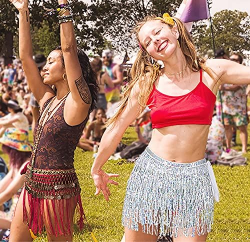 Salia de dança do ventre Belly Dance Tassel Lantel Rave Skirt Festival Roupet Belly Dance Hip Hip para mulheres